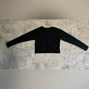 Woman, Aerie Black, Offline, Long Sleeve, T-Shirt, Cropped, Size XL
